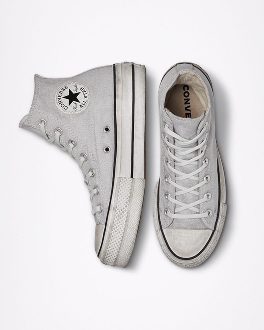 Men's Converse Chuck Taylor All Star Lift Smoked Canvas High Top Platform Shoes Grey | AU 50C38F